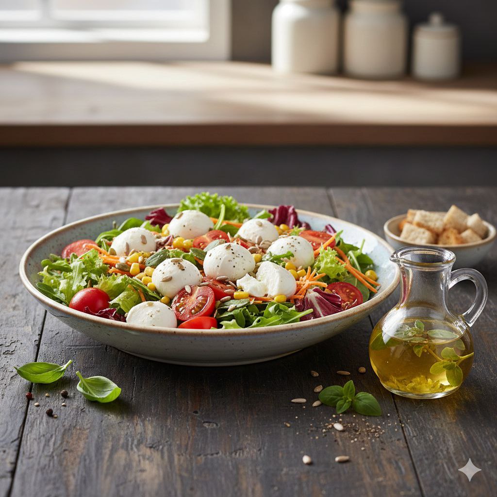 Insalata Mista con Bocconcini di Mozzarella